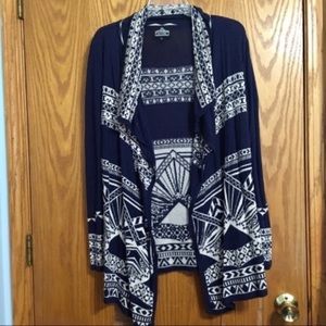 ModCloth Navy Geometric Print Cardigan